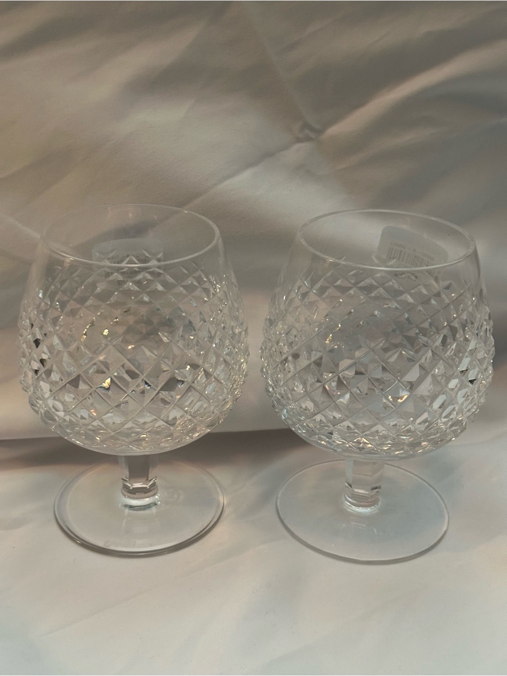 Waterford Crystal Clear Cut Brandy Glasses - Pair